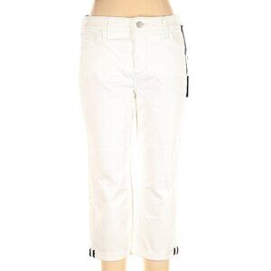 NWT NYDJ Optic White w/Black Accents Cotton Blend Crop Pants Size 10 MSRP $104